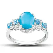 1.5-Carat Turquoise And Blue Topaz Ocean Oasis Gemstone Ring