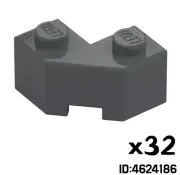 LEGO X32 BRICK 2X2 W. ANGLE 45 DEGREES DARK STONE GREY 4624186 87620