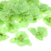 40Pcs 3.9" Artificial Silk Butterfly Orchid Flower Heads for DIY, Green