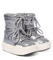 [Moon Boot Kids] Moon Boot Kids Junior Park logo snow boots UK 9 silver