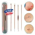 4Pc Blackhead Whitehead Pimple Spot Comedone Extractor Remover Cleaner Tool Kit