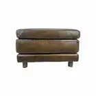 LISSON FINEST TOP GRAIN LEATHER OTTOMAN FOOTSTOOL POUF POUFFE LATTE