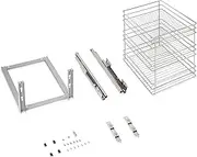 Emuca - Supra Pull-out rack for lower fixing with soft closing, for kitchen modules 400mm, Steel, Chrome plated