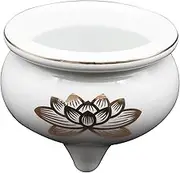 Marues Buddhist Tools 10S093-35 White Gold Lotus Incense Burner, 3.5 Inches, White