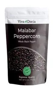Viva Doria Malabar Peppercorns, Whole Black Pepper, 6 oz