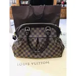 二手正品 9成新 LOUIS VUITTON LV N51997經典DAMIER棋盤格帆布拉鍊手提/肩背包