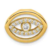 14ky Medium Diamond Halo Evil Eye Pendant