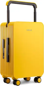 TUPLUS BALANCE Hardside Luggage with Double Spinner Wheels, USB Charging Port, Carry-On 20-Inch, Quiet, TSA Lock Suitcase 24-inch Yellow