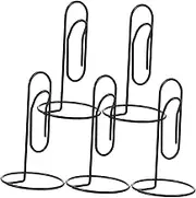 5pcs Large Black Desktop Note Holders Creative Metal Paper Clips for Organizing Documents Bookmarks Memo Notes Practical Office Desk Accessories