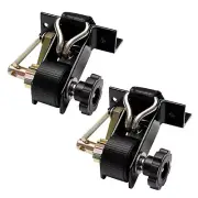 Ladder Rack Ratchet Straps with J-Hook (Pair) 1.4 Black Square Tube Mount