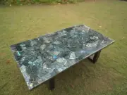 Labradorite Stone Coffee Table Top, Gemstone Center Hallway Furniture Table Deco