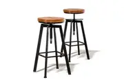 Levede 2x Wooden Vintage Industrial Bar Stools