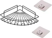 MAGICLULU 1 Set Triangle Shelf Adhesive Bathroom Rack Kitchen Wall Rack Corner Mount Holder Sundries Shelf Wall Hanging Shelves Shower Organizer Corner Wall Mount Shelves Pvc Black