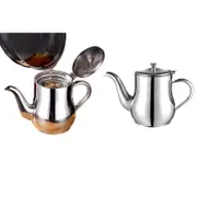 Stainless Steel Heat Resistant Oil Filter Dispenser Pot Fine Mesh Grease Strainer Container Can