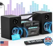 Greadio Stereo System for Home with Boombox CD and Cassette Player Combo, 40W