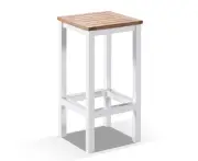 Outdoor Balmoral Outdoor Aluminium And Teak Bar Stool - Outdoor Aluminium Chairs - White Aluminium