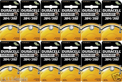 Duracell 392 Coin Cell Silver Oxide Batteries x 12