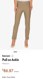Women's Krazy Larry Pants, Size 8, Taupe Pebble