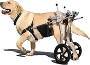 Pet Wheelchair for Back Legs, Aluminum Large Dog Wheelchair,Adjustable Dog Wheelchair for Paralyzed Back Legs, Hind Leg Rehabilitation, Assistive Device for Large Dogs