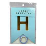Happy Birthday English Dovetail Flag Banner Light Baby Sky Blue Party Supplies