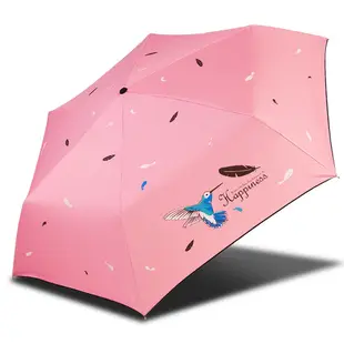 雙龍牌 蜂鳥超輕細抗UV黑膠三折傘/鉛筆傘/晴雨傘/汽球傘/兒童傘 B8010NB- 櫻花粉