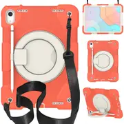 MCC Kids Shockproof Strap iPad 10.9 2022 10th Gen Apple Case Cover Ring [Orange]