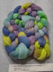USA Sourced Hand Dyed Painted Med Wool Combed Top Roving Spinning Felting Coolis