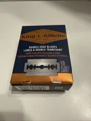 King C Gillette Double Edge Razor Blade Refills 10 Count Box New Sealed