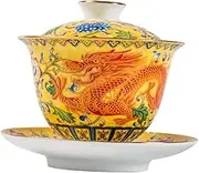 HOLIDYOYO 1 Set Ceramic Kung Fu Teacup Set with Lid Decor for Tea Lovers Heat Resistant and Tea Cups and Ceremonies Present