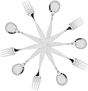 Zerodeko 5 Sets Utensil Forks Spoons with Dinosaur Handle Dishwasher Safe for Safe Eating for Dining Tableware