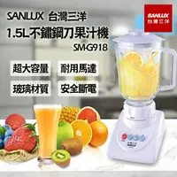 在飛比找樂天市場購物網優惠-【SANLUX 三洋】玻璃果汁機/調理機(1.5L不鏽鋼刀果