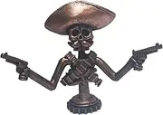 IOIUSKKU Skull Gunner Hood Decoration - Gift Choice for Skull Lovers Resin Cowboy Skull Sculpture Decoration Resin Widely