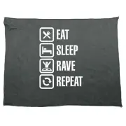 Eat Sleep Rave Repeat Techno Hardcore - Funny Towels Microfiber Gym Sports Towel