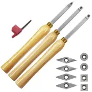 Mini Carbide Tipped Wood Lathe Turning tools Combo set Rougher Detailer Finis...