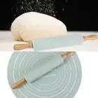 2 Pcs/set Round Rolling Pin Pastry Mat Set with Scale Dough Mat Pizza