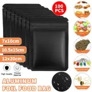 100x Mylar Bag Black Aluminum Mylar Foil Pouch Self Sealing Storage Package AU