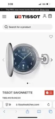 Tissot T-Pocket Savonnette Blue Dial Men's T862.410.19.042.00 Pocket Watch