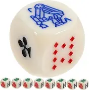 KOMBIUDA 15pcs Party Favors Rounded Corner Dices Dice Poker Game Poker Party Game Props Acrylic