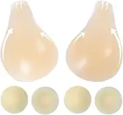 AnamFao Sticky Bra,Invisible Silicone Backless Strapless Bra,Adhesive Bra for Women,Invisible Bra with 2 Pair Nipple Covers