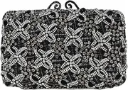 [HUANG ZHUANG] Bling Elegant Crystal Clutch Purse Luxury Rhinestone Evening Bag Prom Women Party Wedding Handbag