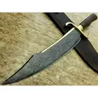 Custom Handmade Damascus Steel Blade Alamo Musso Bowie Knife With Leather Sheath