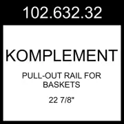 IKEA KOMPLEMENT Pull-out Rail For Baskets Dark Gray 2 Pack 22 7/8" 102.632.32