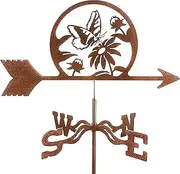 Wind vanes, Outdoor Garden Animal Metal Weather Vane, Dragonfly Stainless Steel Weathervane with Roof Mount, Hollow Wind Direction Indicator for Roof Paddock Decoration