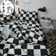 台灣 棋盤格千鳥格床包 簡約洛卡棉格子系列床包組 床單 床罩組 床包四件組 單人床包 雙人加大床包組