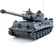 EAHUMM 1:28 RC WW2 German Tiger Army Tank Toys,9 Chanels Romote Control Vehicles with Sound and Light,Military Toys for Kids Boys Girls.