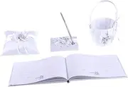 Pcs Set Wedding Ring Pillow Xcm Flower Basket for Bride Ring Bearer Pillow Flower Girl Basket Wedding Decor