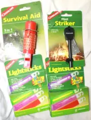 Coghlan's Flint Striker, Survival Aid and 2 4-packs of Lightsticks - New in Box