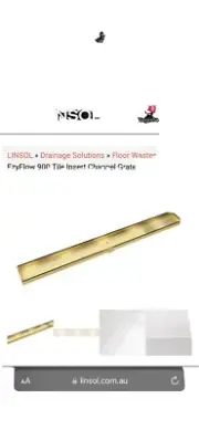 LINSOL EzyFlo 900mm Tile insert Channel Grate
