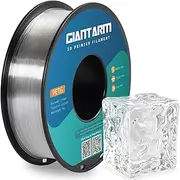 GIANTARM Transparent PETG 3D Printer Filament Toughness Enhanced 1kg (2.2lbs),1.75mm Dimensional Accuracy +/-0.03mm, 1080 Feet（330m)/Roll, Vacuum Package, Fit for Most 3D FDM Printer,Clear