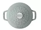 Staub Wa-NABE French Oven Lily 16cm – Elegant Cast Iron Cookware Campagne (Gray)